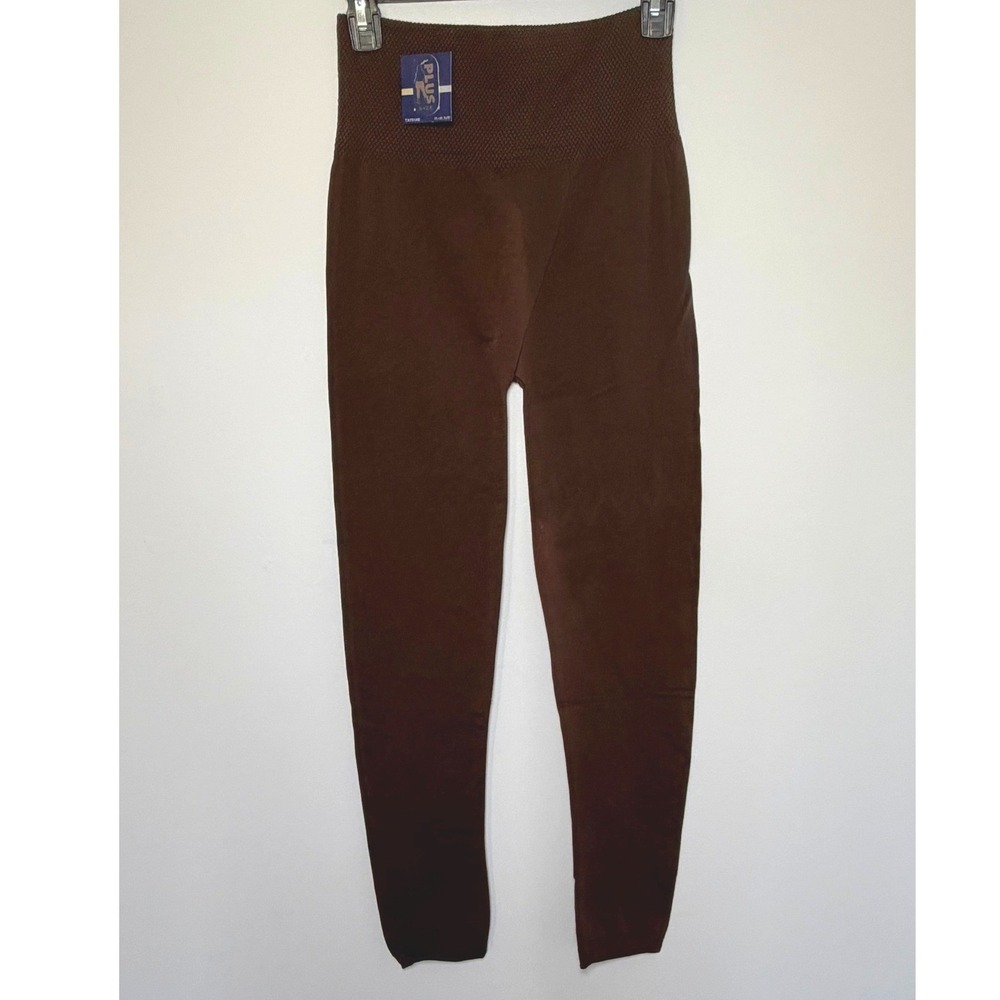 ETTU Activewear Plus Size Leggings Coffee Brown High Waist Seamless TX701XE NEW